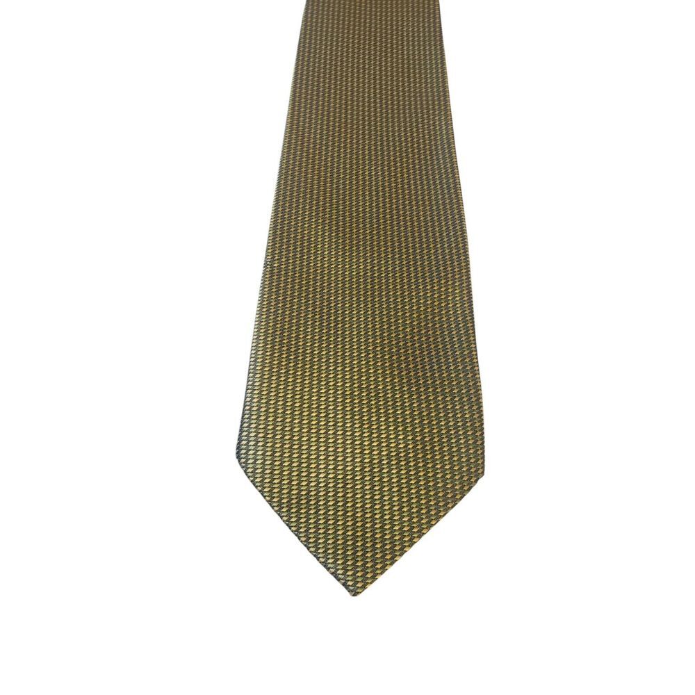 DiCaprio Collection Neck‎ Tie Mens Green Yellow Diamond Pattern Business Church